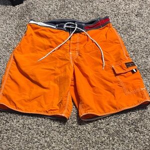 Tommy Hilfiger Men's Bright Orange swim trunks